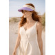 Visiere Femme Violette Lavande en Paille Large Bord Protection Soleil Ete Plage CASQUETTES Nyls Création