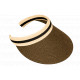Visiere Femme Marron Foncé en Paille Large Bord Protection Soleil Ete Plage CASQUETTES Nyls Création