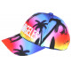 Casquette Enfant Los Angeles Palmier Bleu Rose - Fille Garçon 6-12 ans Réglable Été Plage Casquette Enfant Hip Hop Honour