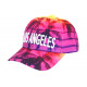Casquette Enfant Los Angeles Palmier Rose Jaune - Fille Garçon 6-12 ans Réglable Été Plage Casquette Enfant Hip Hop Honour
