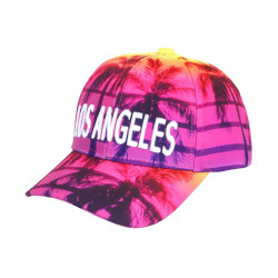 Casquette Enfant Los Angeles Palmier Rose Jaune - Fille Garçon 6-12 ans Réglable Été Plage Casquette Enfant Hip Hop Honour