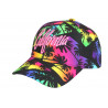 Casquette Enfant California Noir Rose Palmier - Fille Garçon 6-12 ans Réglable Été Streetwear