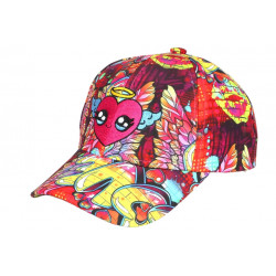 Casquette Enfant Cœur Rose Jaune Streetwear - Fille 6-12 ans Réglable Été Casquette Enfant Hip Hop Honour