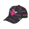 Casquette Enfant Cœur Noire Rose Streetwear - Fille Garçon 6-12 ans Réglable
