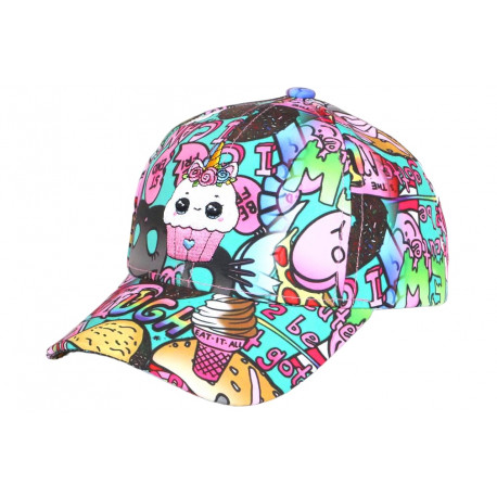 casquette-enfant-cartoon-turquoise-fille-garcon-6-12-ans-reglable-ete-style-fun Casquette Enfant Hip Hop Honour
