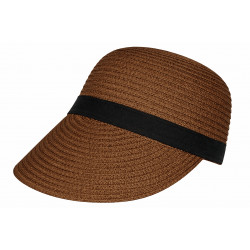 Visière Paille Femme Marron Foncé Casquette été Protection Soleil CHAPEAUX Nyls Création