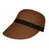 Visière Paille Femme Marron Foncé Casquette été Protection Soleil