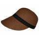 Visière Paille Femme Marron Foncé Casquette été Protection Soleil CHAPEAUX Nyls Création