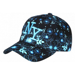 Casquette NY fleurs bleues – casquette florale streetwear tendance CASQUETTES Hip Hop Honour