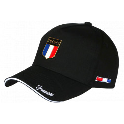 Casquette France Noire Drapeau Métal – Casquette Supporter Equipe France CASQUETTES PAYS