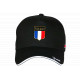 Casquette France Noire Drapeau Métal – Casquette Supporter Equipe France CASQUETTES PAYS