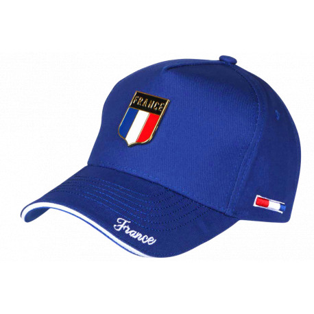 Casquette France Bleu Roi Drapeau Métal – Casquette Supporter Equipe France CASQUETTES PAYS