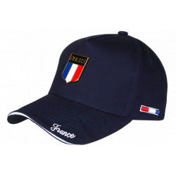 Casquette France Bleu Marine Drapeau Métal – Casquette Supporter Equipe France CASQUETTES PAYS