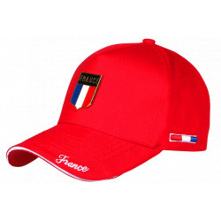 Casquette France Rouge Drapeau Métal – Casquette Supporter Equipe France CASQUETTES PAYS