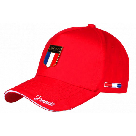 Casquette France Rouge Drapeau Métal – Casquette Supporter Equipe France CASQUETTES PAYS