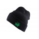 Bonnet à revers Noir Feuille de Cannabis ANCIENNES COLLECTIONS divers