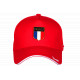 Casquette France Rouge Drapeau Métal – Casquette Supporter Equipe France CASQUETTES PAYS