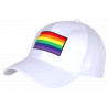 Casquette Arc-en-ciel Blanche Femme Homme – Casquette Rainbow Multicolore Ajustable