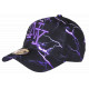 Casquette NY Violette Noire Streetwear - Casquette New York Effet Lightning Urbain Eklyr CASQUETTES Hip Hop Honour