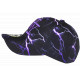 Casquette NY Violette Noire Streetwear - Casquette New York Effet Lightning Urbain Eklyr CASQUETTES Hip Hop Honour