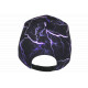 Casquette NY Violette Noire Streetwear - Casquette New York Effet Lightning Urbain Eklyr CASQUETTES Hip Hop Honour