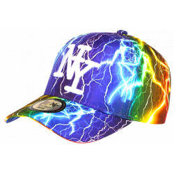 Casquette Enfant Multicolore Eclairs Originale Eklyr NY Baseball 7 a 12 ans Casquette Enfant Hip Hop Honour