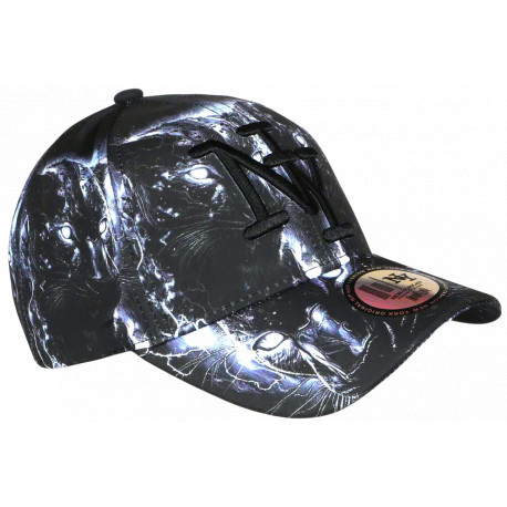 Casquette NY Panthere Noire Wild - casquette New York design animal streetwear CASQUETTES Hip Hop Honour