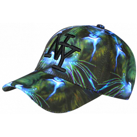 Casquette Enfant Lion Bleue Verte Wild - Casquette NY Garçon Fille Animal Originale 7 a 12 ans Casquette Enfant Hip Hop Honour