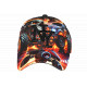 Casquette Tête de Mort Monster Truck Orange Feu - Casquette NY Streetwear Skull CASQUETTES Hip Hop Honour