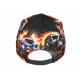 Casquette Tête de Mort Monster Truck Orange Feu - Casquette NY Streetwear Skull CASQUETTES Hip Hop Honour