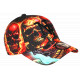 Casquette Tête de Mort Flammes Rouges Feu - Casquette NY Streetwear Skull CASQUETTES Hip Hop Honour
