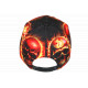 Casquette Tête de Mort Flammes Rouges Feu - Casquette NY Streetwear Skull CASQUETTES Hip Hop Honour