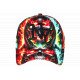 Casquette Tête de Mort Flammes Multicolores Feu - Casquette NY Streetwear Skull CASQUETTES Hip Hop Honour