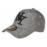 Casquette NY Grise Denim Jean et Lin Classe Tendance Baseball Laxy