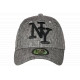 Casquette NY Grise Denim Jean et Lin Classe Tendance Baseball Laxy CASQUETTES Hip Hop Honour
