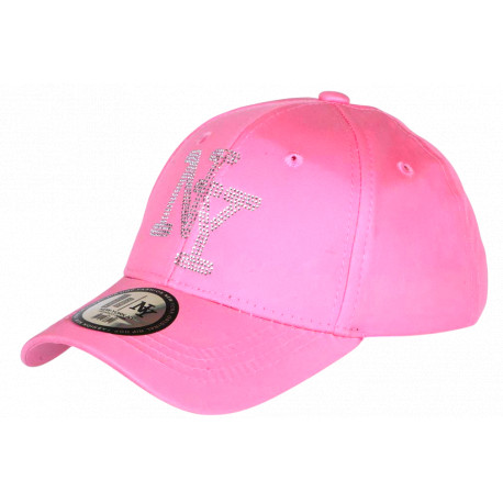 Casquette Enfant Strass Rose NY Baseball Wazzy de 7 a 11 ans Casquette Enfant Hip Hop Honour