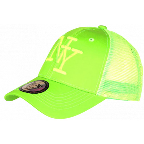 Casquette NY Filet Vert Fluo Trucker Baseball Fashion Gybz CASQUETTES Hip Hop Honour
