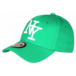 Casquette NY verte homme femme broderie blanche look streetwear tendance CASQUETTES Hip Hop Honour