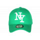 Casquette NY verte homme femme broderie blanche look streetwear tendance CASQUETTES Hip Hop Honour