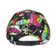 Casquette NY Enfant Noire Jaune Fluo Graffiti Bang Boum 7-12 ans Casquette Enfant Hip Hop Honour