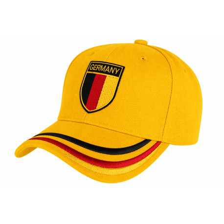 Casquette Allemagne Jaune blason noir rouge et jaune Germany CASQUETTES PAYS