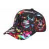 Casquette Enfant Tête de Mort Graffiti Multicolore 7 à 12 ans NY Skull 7 a 12 ans
