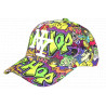 Casquette NY Enfant Graffiti Street Vert Fluo Violet Hip Hop Urban Style 7 à 12 ans
