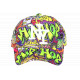 Casquette NY Enfant Graffiti Street Vert Fluo Violet Hip Hop Urban Style 7 à 12 ans Casquette Enfant Hip Hop Honour