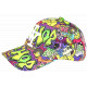 Casquette NY Enfant Graffiti Street Vert Fluo Violet Hip Hop Urban Style 7 à 12 ans Casquette Enfant Hip Hop Honour