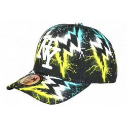 Casquette Enfant Noire Jaune Eclairs Garçon Fille Streetwear Stormy 7 a 12 ans Casquette Enfant Hip Hop Honour