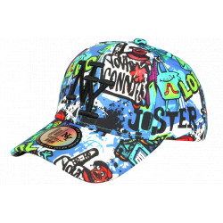 Casquette Enfant Turquoise Graffiti Original Lisky NY Baseball de 7 à 11 ans Casquette Enfant Hip Hop Honour