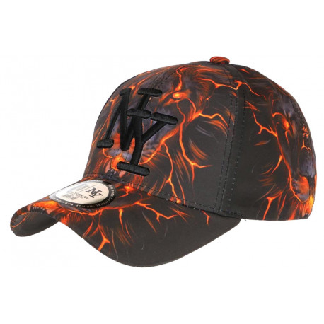 Casquette Enfant Lion Orange Noire - Casquette NY Garçon Fille Originale Wild 6 a 12 ans Casquette Enfant Hip Hop Honour