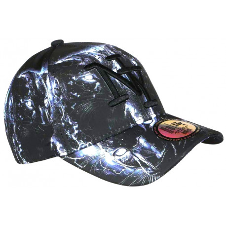 Casquette Enfant Panthère Blanche et Noire Streetwear Originale Wild 6 a 12 ans Casquette Enfant Hip Hop Honour
