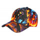 Casquette Enfant Dinausore Noire et Orange Feu Streetwear Originale Wild 6 a 12 ans Casquette Enfant Hip Hop Honour